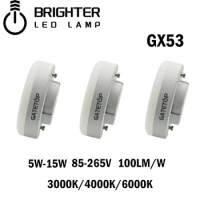 1-10PCS GX53 LED Spotlight wide Voltage AC85-265V 5-15W Daring light source wardrobe cabinet light Daring grille open box light