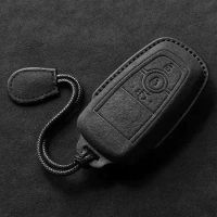 Leather Car Key Case for Ford Ranger Wildtrak Remote Control Protector For Ford Ranger Wildtrak Key Cover Fob Auto Accessories