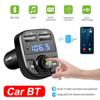 Dual USB Car Charger Bluetooth FM Transmitter Audio MP3 Player autoradio Handsfree 3.1A 12-24V For i