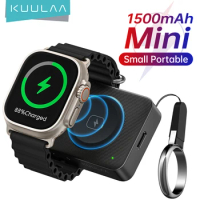 KUULAA Portable Charger for Apple Watch, 1500mAh iWatch Charger Power Bank Wireless Magnetic Charger for Watch Series 9 8 7 6 5