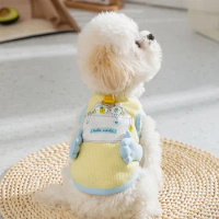 Spring and summer dog thin breathable three-dimensional small hand pocket cat traction vest teddy bear pet dog clothes