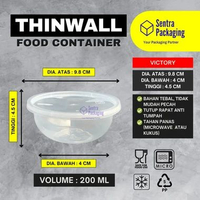Victory Thinwall Bulat 200ml DUS / Mangkok Plastik / Packaging / Cup Salad - DUS