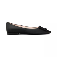 Roger Vivier Gommettine Black Buckle Ballet Shoes Black