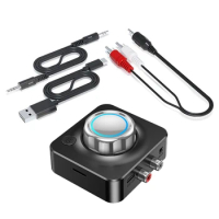 Retail Bluetooth Audio Receiver 3D Stereo Surround Sound With Mic R/L RCA 3.5Mm AUX RCA Hi-Res Music Wireless Adapter