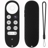 Silicone Protective Case for Chromecast with Google TV 4K 2020 Voice Remote Control Cover Full Coverd Dustproof Sleeve