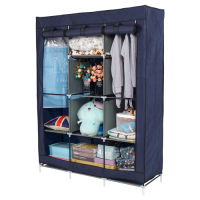 樂嫚妮 加大三排8格防塵收納衣櫃/衣櫥-藍