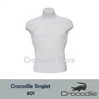 Kaos Singlet Polos Putih Salur Crocodile 801 L