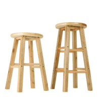 Bar Chair High Chair High Round Stool Bar Stool Oak Ladder Stool High Bar Stool Solid Wood Stool Bar Chair