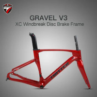 TWITTER GRAVEL-V3 Carbon Fiber Road Bike Frame With Front Fork Disc Brake Thru-axle Bicycle Frames Windbreak Bike Accessories