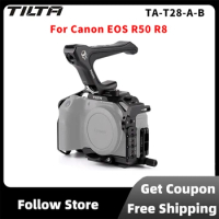 TILTA Full Camera Cage For Canon R8 Black TA-T28-A-B with HDMI Cable Clamp For Canon EOS R50 R8 ARRI 3/8" 1/4"-20 Threaded Hole