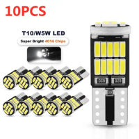 10pcs W5W T10 Led Bulbs Canbus 4014 SMD 6000K 168 194 Led 5w5 Car Interior Dome Reading License Plate Light Signal Lamp