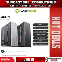 Casing GameMax Violin Ultra Slim Mini-ITX Gaming PC Case With LED Rainbow Metal Silver