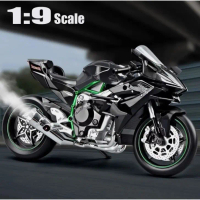 Ada Asap Diecast Scale 1:9 Kawasaki Ninja H2 H2R Diecast Motorcycle Model Alloy Superbike Collectibl
