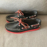 Original Handmad Casual Shoes Men Comfortable Boat Shoes For Couples Brand Fashion Flats Shoes Women Rubber Walking Driver Shoes