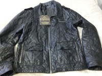 跩狗嚴選 極度乾燥 Superdry Quilted Brad leather jacket 限量高價款 格紋 皮衣 真皮 外套 夾克 黑色