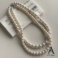 【ANGEL】法式珍珠光復古經典鎖骨項鍊(白色尺寸可選)
