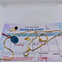 COD kalung milano liontin permata set cincin emas muda free surat