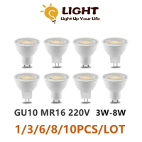 1-10PCS GU10 MR16 LED Lamp Spotlight Bulb 38 Degree lampara AC220V 120V 3W-8W bombillas led MR16 Lampada Spot light 3W 5W 6W 7W