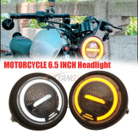 6.5 inch Universal Cafe Racer Vintage Motorcycle LED Head lamp Headlamp distance light Refit motorcycle headlight Cafe Racer