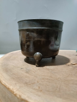 日本回流古董古銅三足香爐，厚重全品，皮殼一流，保真包老，清代