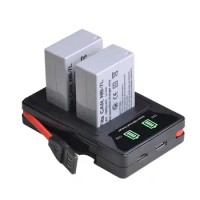 2 Pcs 1800mAh NB-7L NB 7L NB7L Battery + LED Dual USB Charger with type-C port for Canon PowerShot G10 G11 G12 SX30 SX30IS
