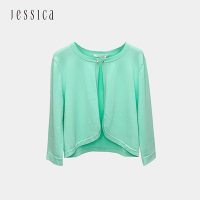 JESSICA - 素雅百搭七分袖短版針織開衫外套（薄荷綠）
