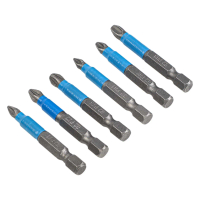 Bộ 6 Mũi Vít Chống Trượt Điện 50mm PH1/PH2/PH3 và PZ1/PZ2/PZ3