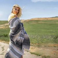 Handwoven Mexican Blanket, Yoga Blanket - Perfect Outdoor Picnic Blanket, Camping Blanket, Equestrian Serape Blanket