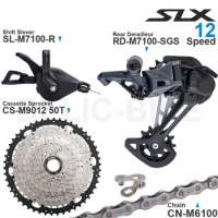 SHIMANO SLX M7100 1x12 Speed Groupset with Shifter Rear Derailleur and Cassette Sprocket 11-50T/52T CN-M6100 Chain Original