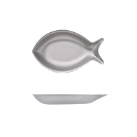 【青芳製作所】仿舊不鏽鋼魚造型餐盤16cm