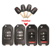 Jingyuqin 2/3/4 Buttons Modified Flip Folding Remote Car Key Shell For Honda GREIZ Civic City XRV Vezel Uncut Blade