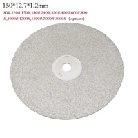 6" 150mm Diamond Polishing Disc 80/150/180/240/600/1000/1200/1500/2000/3000 Grit Flat Lap Wheel For Glass Rock Polishing