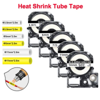 1Pcs Heat Shrink Tubes for Epson/King Jim SU3W SU5S SU5Y SU11S SU11Y Φ3.5/5/7/11mm 4WBA5 3WBA5 White/Yellow LW-300 400 Printer