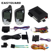 EASYGUARD 2 Way car alarm LCD pager display security microwave wireless car alarm system DC12V