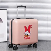 18 Inch Women Travel Small Pink Suitcase With Wheels Carry on Trolley Rolling Luggage Check-in Case Valises Voyage Free Shipping