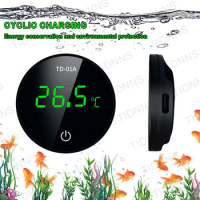 Newest Aquarium Thermometer LCD Digital External Thermometer Charging Type-C Fish Tank Mini Thermometer High Precision -9.9-50℃
