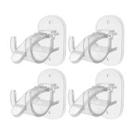 Self Adhesive Curtain Rod Holders,No Drill Curtain Brackets,Curtain Rod Brackets No Drill,For Bedroom,Living Room 4Pcs Durable