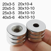Neodymium Magnet 20x3-5mm D12-40mm Small Round with hole Super Strong Rare Earth Mini Fridge Permanent magnetic D20-40mm