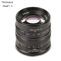 7artisans 55mm F1.4 Large Aperture Manual Focus Lens for Canon EOS M6 M50/Sony E Mount A6500 A7RIII A7III/Fuji X-T2/M4/3 GH5 GH4