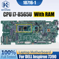 For DELL Inspiron 7390 Notebook Mainboard 18716-1 i7-8565U With RAM 0MWW1R Laptop Motherboard