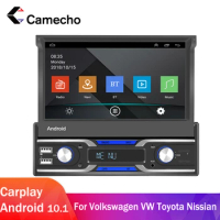 Camecho Android 10.1 Universal Auto Radio Carplay Car 1Din Multimedia GPS Navigation Radios For Volkswagen VW Toyota Nissian