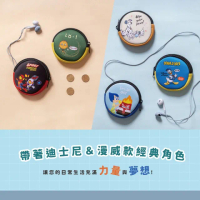 【HOOK 樂鉤生活】圓形零錢包 耳機小物收納包(蜘蛛人 洛基 腦筋急轉彎 唐老鴨 毛孩們)