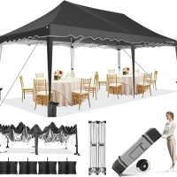 10x20 Pop Up Canopy Tent for Parties Easy Up Canopy Tent for Backyard Waterproof Outdoor Gazebo for Wedding Event Patio