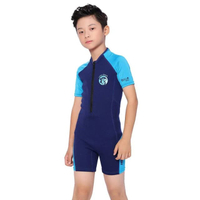 ชุดว่ายน้ำ เวทสูทดำน้ำ รุ่นLITTLE SHARK JR SHORTY WETSUIT 2mm สีดำ-น้ำเงิน