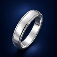 SAN950 Cincin Pria Platinum Palladium P07 - Ring Nikah & Tunangan Premium emas putih single