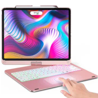 Touchpad Keyboard Case for iPad Pro12.9 inch 5th 4th 3rd Gen Cover with Wireless Bluetooth Backlight Keyboard with Pencil Holder