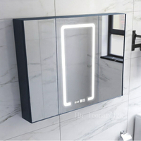太空鋁單獨鏡柜掛墻式洗手間鏡箱廁所浴室鏡智能收納置物梳妝鏡子