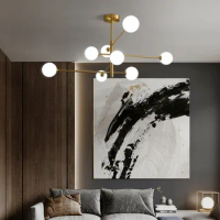 Nordic Magic Bean Chandelier Post-modern Bronze Luxury Restaurant Lighting Pendant Lamps for Living Room Bedroom