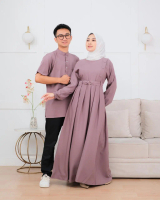 Arumi Sarimbit Couple Suami Istri 2024 Baju Dress Keluarga Set Couple Sarimbit Lebaran Kemeja Pasang