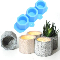 DIY Flower Pot Mold Geometric Silicone Mould Round Square Concrete Planter Clay Cement Succulent Molds Epoxy Resin Craft